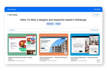 abid.design: My personal portfolio website. 