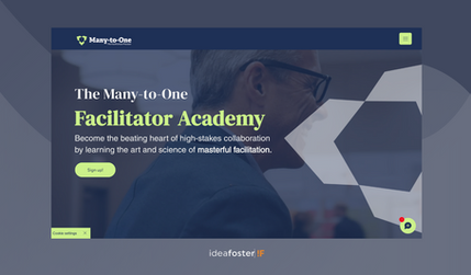The Many To One : For the website redesign of Facilitator Academy, our focus was on innovation and incorporating cutting-edge technology. We crafted a more striking and professional interface to reflect the academy’s commitment to excellence in facilitator training. The new design is not only visually appealing but also enhances usability, offering a seamless and accessible navigation experience for all users.
