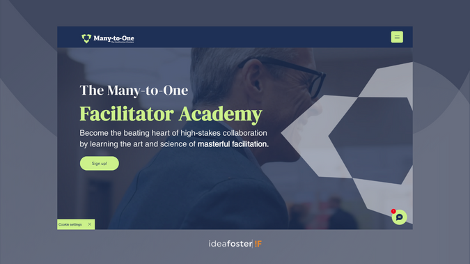 The Many To One : For the website redesign of Facilitator Academy, our focus was on innovation and incorporating cutting-edge technology. We crafted a more striking and professional interface to reflect the academy’s commitment to excellence in facilitator training. The new design is not only visually appealing but also enhances usability, offering a seamless and accessible navigation experience for all users.