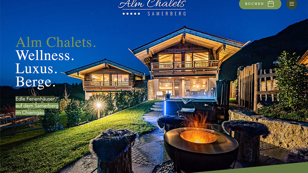 Alm Chalet Samerberg: Frischer Auftritt der Alm Chalets auf dem Samerberg. 