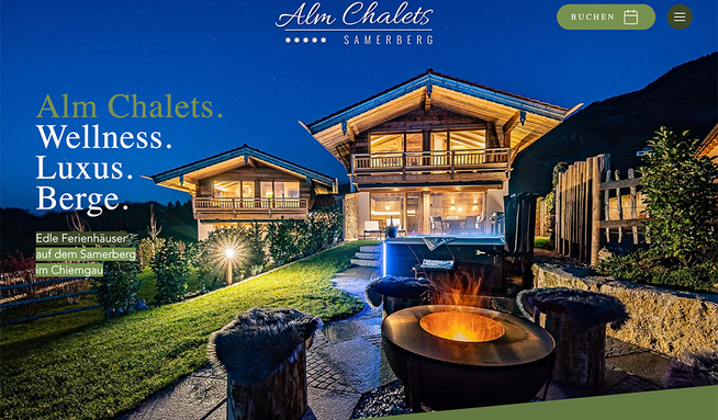 Alm Chalet Samerberg: Frischer Auftritt der Alm Chalets auf dem Samerberg. 