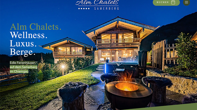 Alm Chalet Samerberg: Frischer Auftritt der Alm Chalets auf dem Samerberg. 