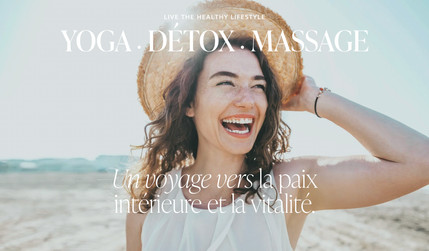 Studio d'Angelique: Design of multilingual website, logo + branding for a Yoga studio in France.