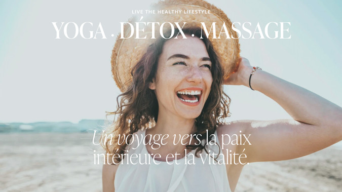 Studio d'Angelique: Design of multilingual website, logo + branding for a Yoga studio in France.