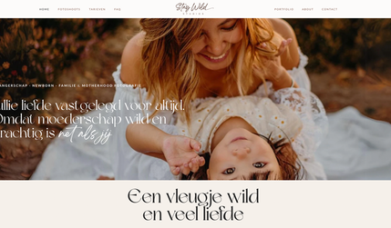Stay Wild Studios: Web design, guidance, and branding tailored for a Newborn & Motherhood photographer.