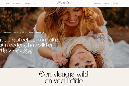 Stay Wild Studios: Web design, guidance, and branding tailored for a Newborn & Motherhood photographer.