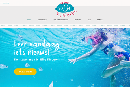 Blije Kinderen: Web and graphic design for Blije Kinderen, the most fun swim school in the Netherlands.