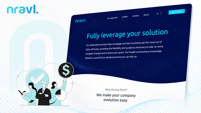 Nravl: Logo design, brand identity and website design for Nravl, an IT consultancy delivering tailored software solutions, managed services and strategic guidance.