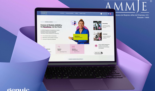 AMMJE Megalópolis: En Genuic, nos enorgullece haber desarrollado el innovador sitio web de AMMJE Megalópolis, una plataforma diseñada para empoderar a mujeres empresarias. Nuestro enfoque se centró en crear una experiencia de usuario intuitiva que refleje la misión y valores de AMMJE, facilitando el acceso a recursos, formación y una red de apoyo. El resultado es un sitio vibrante que no solo mejora la visibilidad online, sino que también fomenta el crecimiento y la colaboración entre mujeres líderes en el sector empresarial.