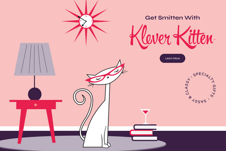 Klever Kitten: Designed website and branding for a stationery and specialty gift business.