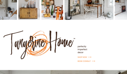Tangerine Home: Designed logo and website for a home decor company.