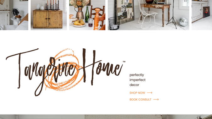 Tangerine Home: Designed logo and website for a home decor company.