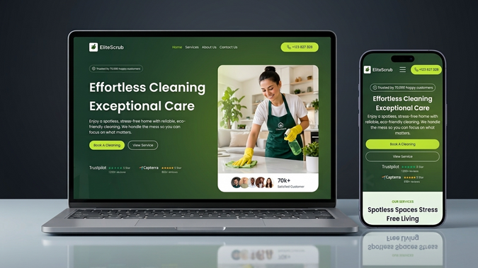 EliteScrub: Developed a premium, fully responsive cleaning service website in Wix Studio with a strong focus on conversion, performance, and user experience. Designed custom responsive layouts, intuitive service pages, clear call-to-action sections, and a streamlined quote request journey to help increase customer inquiries. Implemented advanced responsive behavior, CMS-powered content management, SEO best practices, mobile optimization, fast-loading pages, and polished UI/UX to deliver a professional, trustworthy online presence. Built using scalable Wix Studio architecture with clean design, accessibility considerations, and modern web development standards.