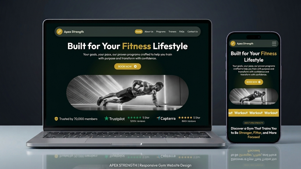 Apex Strength: Designed and developed a high-performance fitness website in Wix Studio for a strength and performance training brand. Created a fully responsive, mobile-first experience with custom layouts, engaging UI/UX, and strategically placed call-to-action sections to maximize membership inquiries and class bookings. Built scalable page structures, optimized site performance, implemented SEO best practices, and leveraged Wix Studio's responsive design capabilities to deliver a fast, modern, and conversion-focused website that reflects the brand's energy and professionalism.