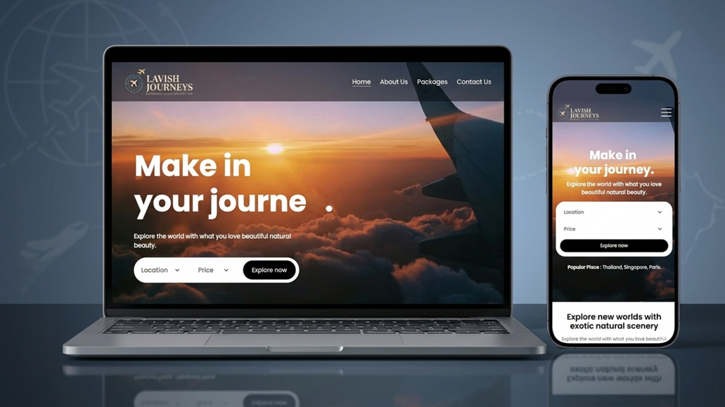 Lavish Journeys: Designed and developed a premium luxury travel website in Wix Studio with a focus on elegant UI/UX, immersive visuals, and a seamless booking experience. Built a fully responsive, mobile-first website featuring custom layouts, smooth interactions, strategically placed call-to-action sections, and a refined user journey that reflects the brand's exclusive travel services. Optimized site performance, implemented SEO best practices, and created a scalable architecture using Wix Studio to deliver a fast, high-end digital experience that strengthens brand credibility and drives customer inquiries.