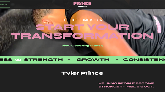 Prince Fitness: Website design and build.
