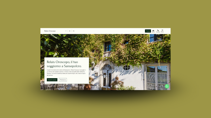 Relais Oroscopo: Sito web per hotel con visualizzazione delle camere + prenotazione online.