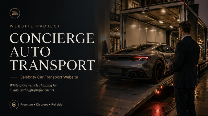 Concierge Auto Transport: Overview:
Our client, a prominent car transport service based in Miami, specializes in providing nationwide transportation solutions to athletes, entertainers, nurses, and household moving companies. To enhance their digital presence and facilitate broader outreach, they required a professional website that reflected their brand’s commitment to excellence and customer satisfaction.

Challenge:
The client needed a website that not only showcased their expertise in car transport but also catered to a diverse clientele, offering nationwide services. They wanted the site to position them as a reliable and trusted service provider, while also featuring accommodative pricing plans that would attract a wide range of customers. In addition, the brand needed a fresh start with a strong identity, including complete branding guidelines.

Solution:
We worked closely with the client to design and develop a website from scratch, ensuring that it aligned with their vision of professionalism and inclusivity. 