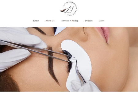 Lashing Impressions + Beauty Co.: High-end Lash and Brow Salon Website