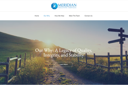 Meridian Supports: This is a website redesign for Meridian Executive Services. I took their outdated website and created a website worthy of the great work they do. 