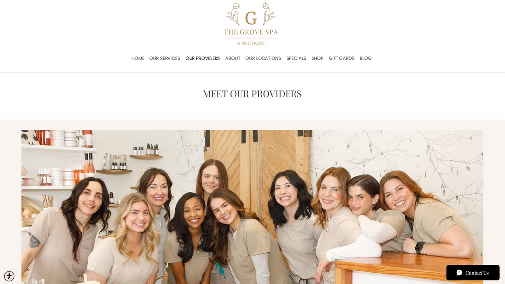 The Grove Spa: A Kansas City medspa with two locations needed a redesign that was both approachable and results-driven. We built a comprehensive site that organizes their extensive service menu, supports online booking, and reflects the spa's commitment to client education and transparent pricing.