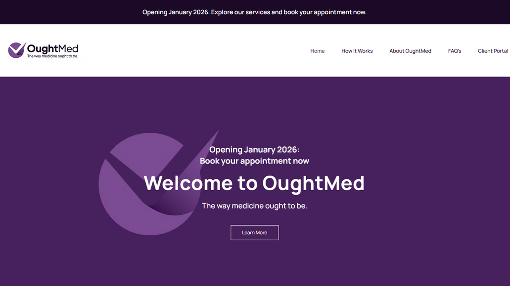 Oughtmed : A concierge telemedicine and precision health practice needed a polished, trustworthy online presence to match their high-touch patient experience. We designed a clean, professional site that clearly presents their program offerings and makes it easy for new patients to book a discovery call.