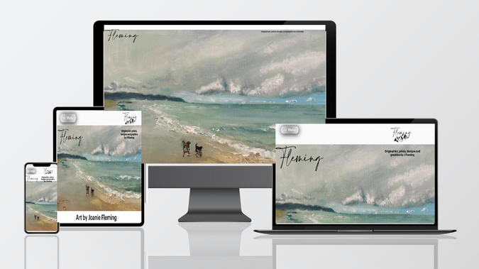 Fleming Art: E-Commerce Art website with a view on a wall feature.  Designed on Wix Studio and available as a template