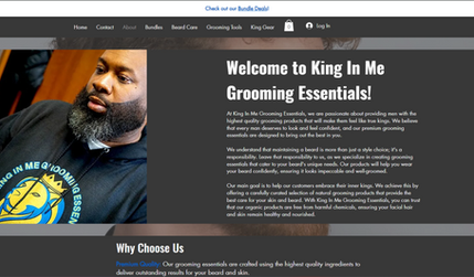 King In Me Grooming: Recreated a lost website with a  72 hour turn around. We were able to find the archived version of the lost website and recreate from scratch with a few improvements.