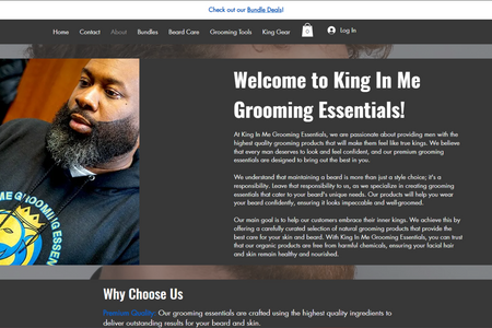 King In Me Grooming: Recreated a lost website with a  72 hour turn around. We were able to find the archived version of the lost website and recreate from scratch with a few improvements.
