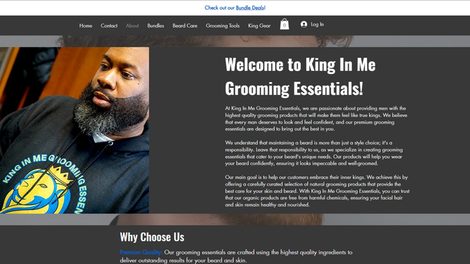King In Me Grooming: Recreated a lost website with a  72 hour turn around. We were able to find the archived version of the lost website and recreate from scratch with a few improvements.
