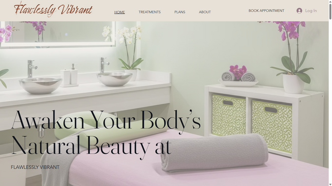 Flawlessly Vibrant: Client website for a lymphatic drainage massage studio.