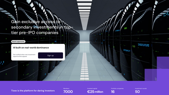 Tioex | A Platform for Daring Investors: Upcode delivered custom coded features and a new design for Tioex and it's online investor portal.