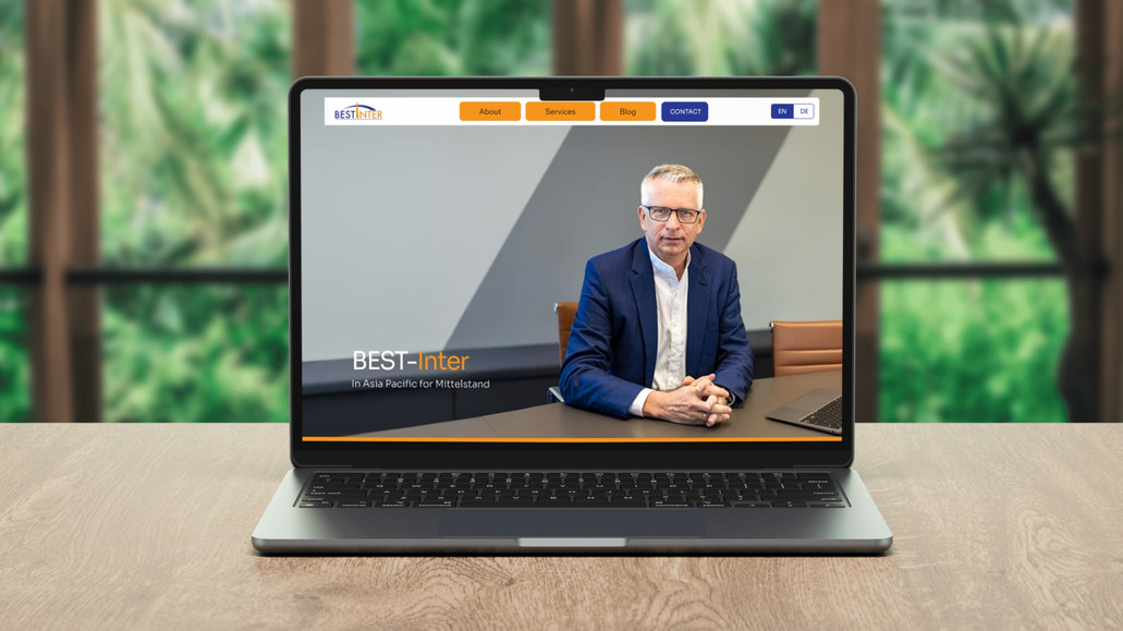 BEST-Inter: We partnered with BEST-Inter, an interim management firm for Mittelstand companies in Asia, to craft a strong personal brand and digital presence. Our work included logo design, a bespoke website, brand assets, a corporate deck, and a corporate video, ensuring a cohesive professional identity.

Through strategic design, storytelling, and LinkedIn optimization, we positioned BEST-Inter as a trusted leader in interim management in Asia.