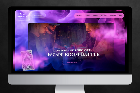 Mind Arena Düsseldorf: Für Mind Arena Düsseldorf habe ich ein visuell starkes, immersives Webdesign entwickelt, das Spannung und Erlebnis bereits online spürbar macht. Fokus lag auf User Experience, klarer Struktur und responsivem Design. 