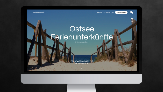  Ostsee Urlaub - Ferienwohnungen: Für das Projekt “Ostsee Urlaub - Ferienwohnungen” habe ich eine ansprechende und benutzerfreundliche Webseite gestaltet, die den Charme und die Schönheit der Ostsee perfekt einfängt. Dabei habe ich besonderen Wert auf eine intuitive Navigation und eine klare Darstellung der Ferienunterkünfte gelegt, um den Besuchern ein optimales Buchungserlebnis zu bieten. 