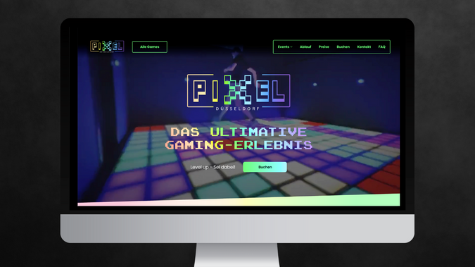 Pixel Games: PIXEL Düsseldorf – Webdesign für ein immersives Gaming-Erlebnis.
Für das Projekt PIXEL Düsseldorf entstand ein verspieltes, interaktives Webdesign, das Gaming-Kultur mit modernem UX-Anspruch verbindet.
Klares visuelles Konzept mit Retro-Vibes, leuchtenden Farben und animierten Elementen – umgesetzt mit Wix Studio.