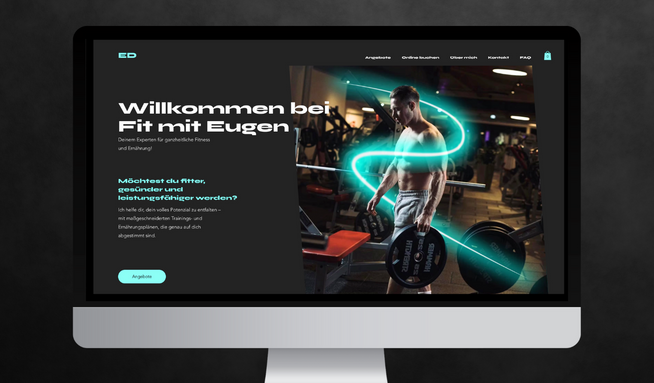 fitmiteugen: Starkes Webdesign für ganzheitliche Fitness mit „Fit mit Eugen“.
Für das Personal-Training-Angebot „Fit mit Eugen“ entstand eine moderne, kraftvolle Website mit klarem Branding, markantem Look & Feel und einem klaren Fokus auf Conversion.
