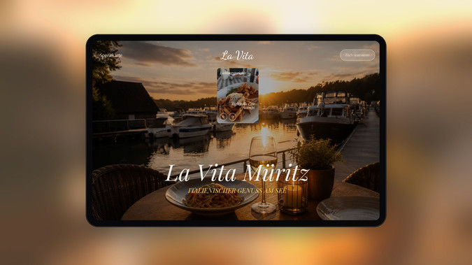 La Vita Müritz: Website für La Vita Müritz, ein italienisches Hafenrestaurant direkt in der Marina Eldenburg an der Müritz. Ziel war ein Auftritt, der Urlaubsgefühl, italienische Küche und die besondere Lage am Wasser spürbar macht und Gäste schnell zur Reservierung führt.

Umgesetzt habe ich ein warmes, elegantes Design mit stimmungsvollen Bildern vom Hafen und den Gerichten, eine übersichtliche Online-Speisekarte, Bereiche zu Küche, Getränken, Lage und Service sowie eine direkte Reservierung per Anruf oder E-Mail. Die Website ist für Handy, Tablet und Desktop optimiert.