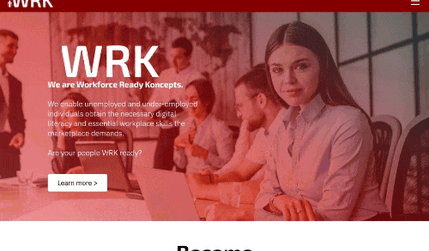Workforce Ready Koncepts: The high-tech, sleek look of their website really works well for this workforce training company. 