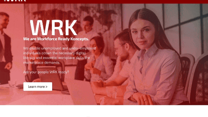 Workforce Ready Koncepts: The high-tech, sleek look of their website really works well for this workforce training company. 