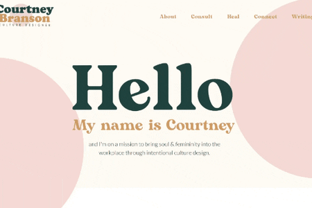 Courtney Branson: A fun and pastel-colored website for a culture consultant.