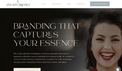 Dream Agency: A professional and clear website for a branding agency.