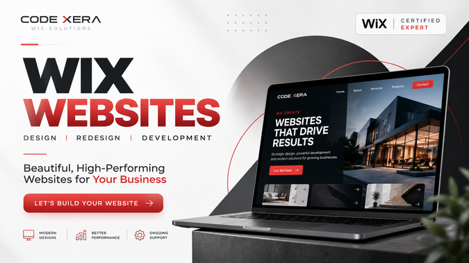 CodeXera: This is My Agency Website, A modern, responsive Wix website designed and developed by Code Xera, with a clean user experience, custom layouts, and a strong focus on performance and functionality. The website showcases our web design and development services while maintaining a professional and conversion-focused look.
