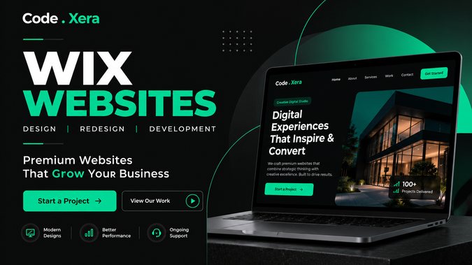 CodeXera: This is My Agency Website, A modern, responsive Wix website designed and developed by Code Xera, with a clean user experience, custom layouts, and a strong focus on performance and functionality. The website showcases our web design and development services while maintaining a professional and conversion-focused look.
