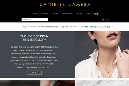 Danielle Camera: Online Store Design for a South African jewellery designer 