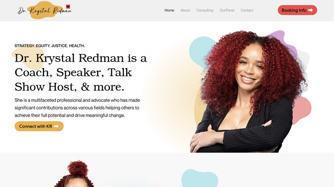 Dr. Krystal Redman Website: Welcome to the official website of Dr. Krystal Redman, designed to showcase her multifaceted expertise as a speaker, consultant, and coach. Dr. Redman is a leading public health expert and social justice advocate dedicated to empowering individuals and organizations. Explore her insights, services, and impactful work through a user-friendly interface that highlights her contributions and invites you to connect and collaborate.