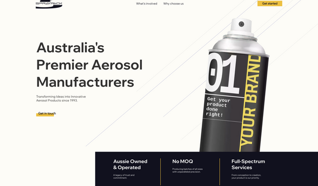 Spraypack: Fatduck Marketing is thrilled to announce the successful completion of a comprehensive web development project for Spraypack, a prominent aerosol manufacturing company based in Sydney. Our team crafted a dynamic and responsive website using Wix, tailored to meet the specific needs of the aerosol industry and enhance Spraypack’s online presence.

The project encompassed the creation of various digital assets, including social share images, printable publications, and professional email signatures, all designed to strengthen Spraypack’s brand identity and communication. Additionally, our technical team implemented Google Analytics, Google Tag Manager, and Google Search Console integrations. These tools are crucial for monitoring website traffic and performance, enabling Spraypack to make data-driven decisions.

Our content creation team provided expert copywriting services, ensuring that the website not only engages and informs visitors but also adheres to SEO best practices. Through meticulous keyword research and SEO optimization, we have positioned Spraypack to rank competitively in search engine results, thereby increasing visibility and driving more organic traffic to their site.

At Fatduck Marketing, we pride ourselves on delivering tailor-made solutions that not only meet but exceed our clients’ expectations, driving growth and enhancing digital engagement.