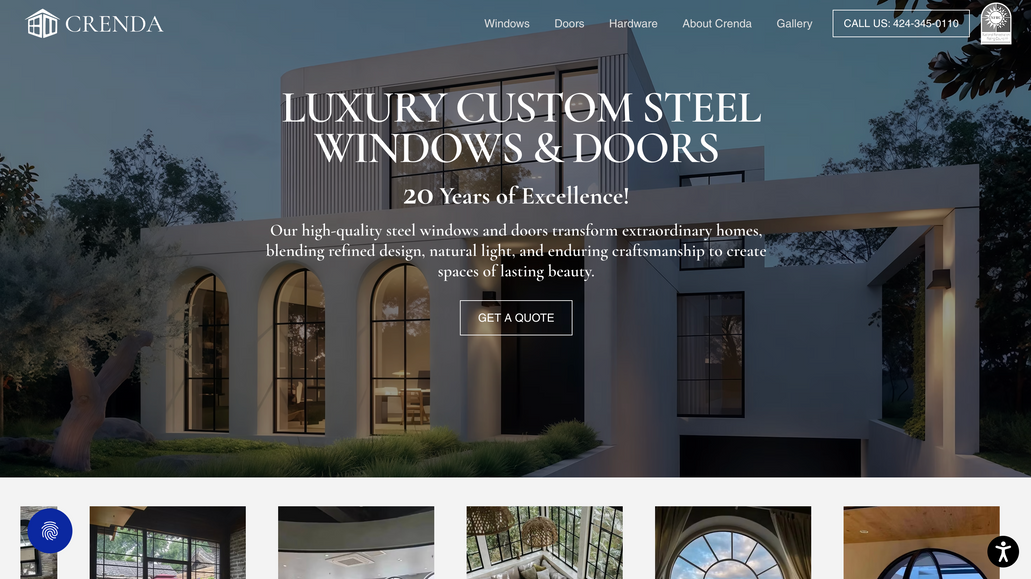 Crenda Steel: Website Design for Steel Windows & Doors Manufacturer