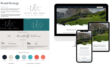 Eat Move Sleep Retreat: EMSR is a new brand that needed everything from logo creation to website to integrating their booking platform.  Our team created an artist drawn logo and complemented it with a set of fonts, colors and elements.  The website was built with providing information and sending traffic to WeTravel to book a trip.
