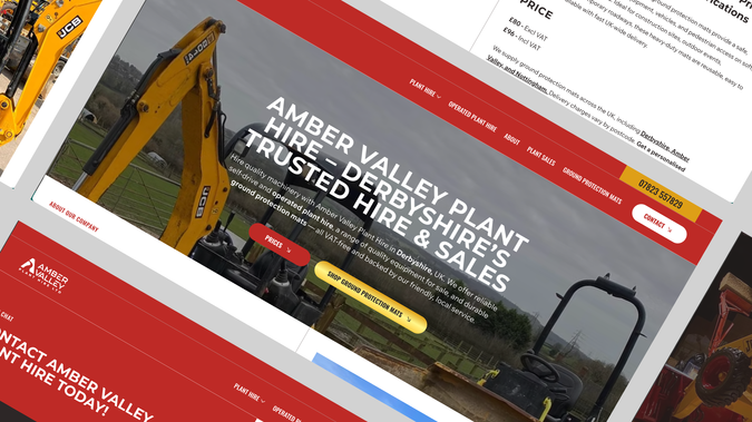 AMBERVALLEY: We designed the brand and website for Amber Valley Plant Hire, a trusted local provider of plant hire and sales in Derbyshire. Alongside building their online presence, we delivered SEO and ad campaigns that improved visibility and lead generation. The result is a strong, customer-focused identity and a marketing system that helps the business grow.